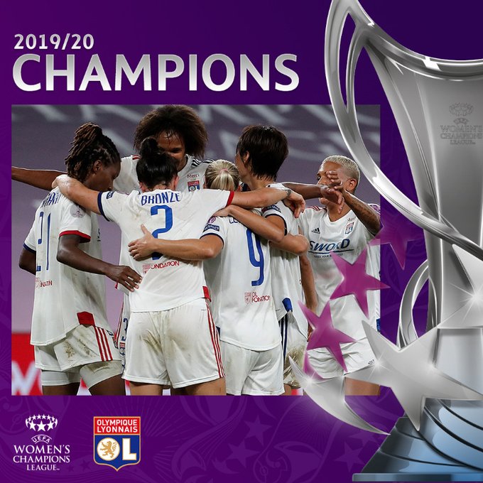 里昂夺冠海报。图片来源：女足欧冠联赛